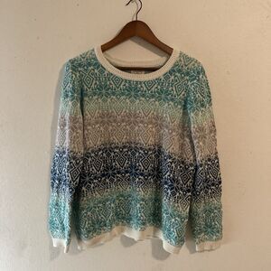 St JOHN'S BAY multicolor geometric crew neck long sleeve pullover sweater XL